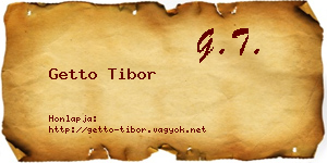 Getto Tibor névjegykártya