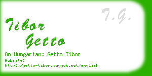tibor getto business card